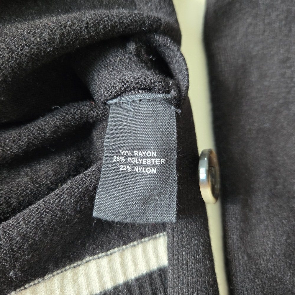 Marled by Reunited Black & White Stripe Crewneck Knit Sweater - Picture 8 of 8